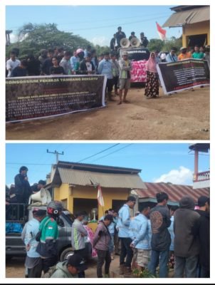 Tuntut Tanggungjawab Perusahaan Terhadap PHK Sepihak, Konsorsium Pekerja Lingkar Tambang Bersatu Geruduk Kantor PT WIN