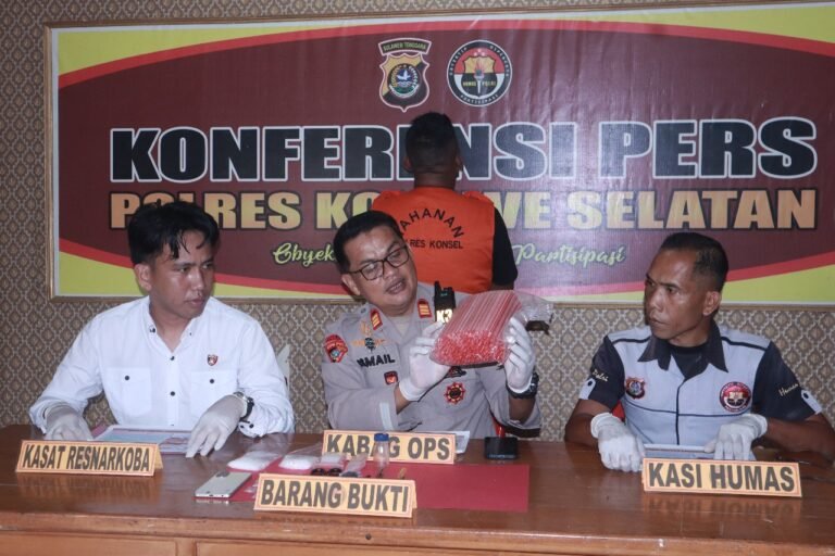 Satresnarkoba Polres Konsel Berhasil Tangkap Pengedar Sabu Warga Desa Anggokoti