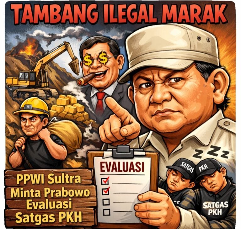 Tambang Ilegal Merajalela di Hutan Lindung, PPWI Sultra Tantang Presiden Prabowo Evaluasi Satgas PKH