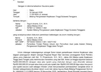 Kejagung Mulai Usut Dugaan Pemerasan Jaksa Try Priyambodo Terhadap Alwi Lie Warga Kendari