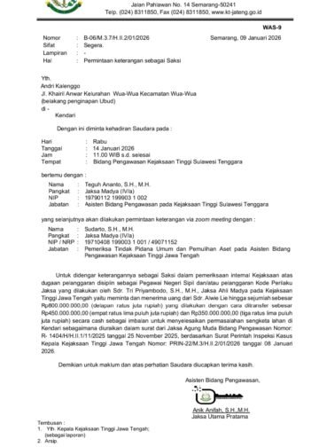 Kejagung Mulai Usut Dugaan Pemerasan Jaksa Try Priyambodo Terhadap Alwi Lie Warga Kendari