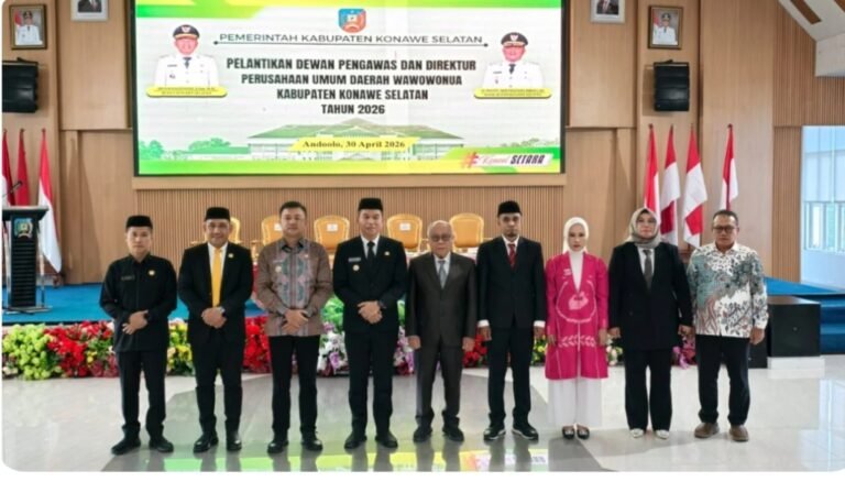 Bupati Irham Kalenggo Lantik Dirut dan Dewas Perusda Wawowonua, Targetkan Dongkrak PAD Konsel