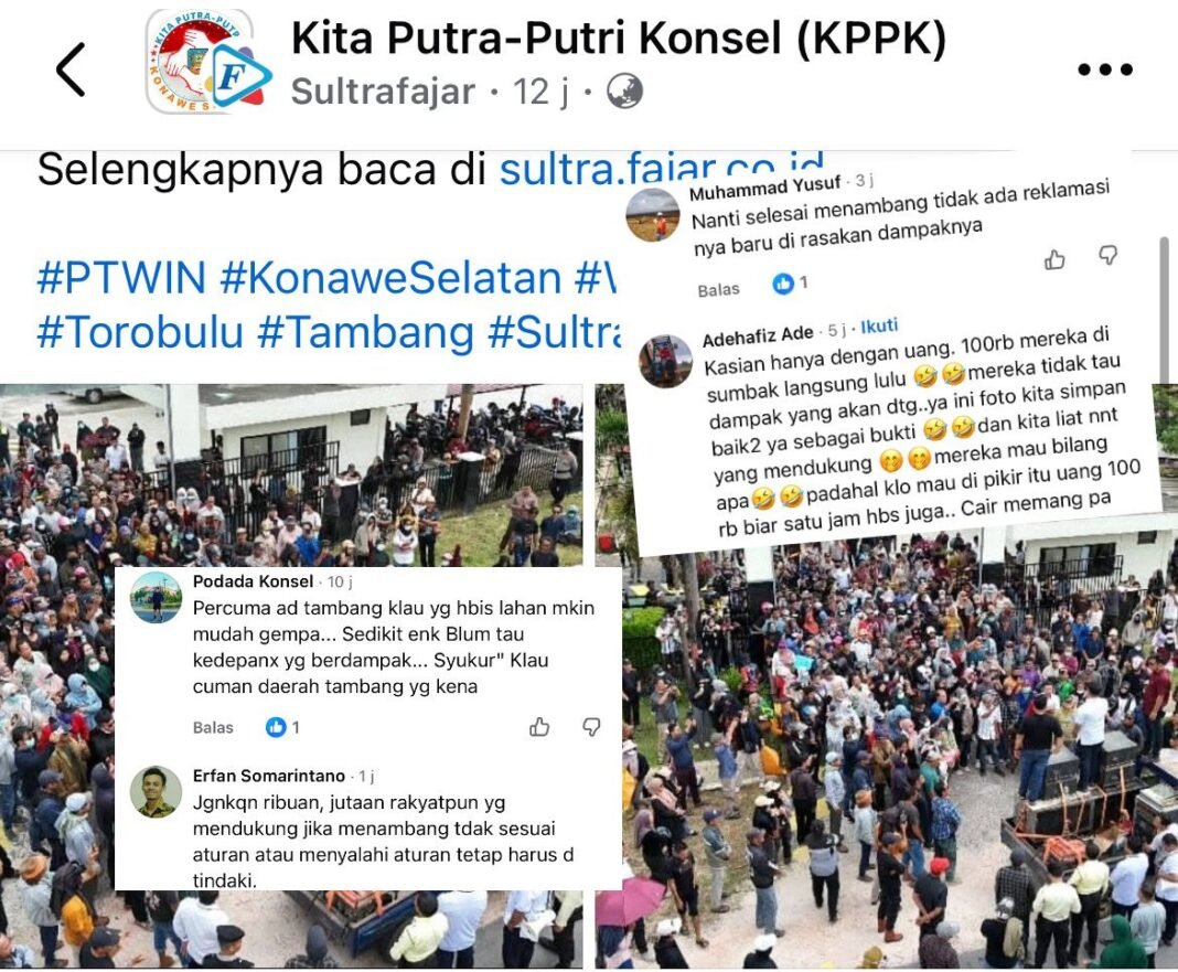 Dukungan Terhadap Aktivitas Tambang PT WIN Tuai Kecaman Warganet, Soroti Dugaan Dampak Lingkungan di Torobulu Dukungan Terhadap Aktivitas Tambang PT WIN Tuai Kecaman Warganet, Soroti Dugaan Dampak Lingkungan di Torobulu